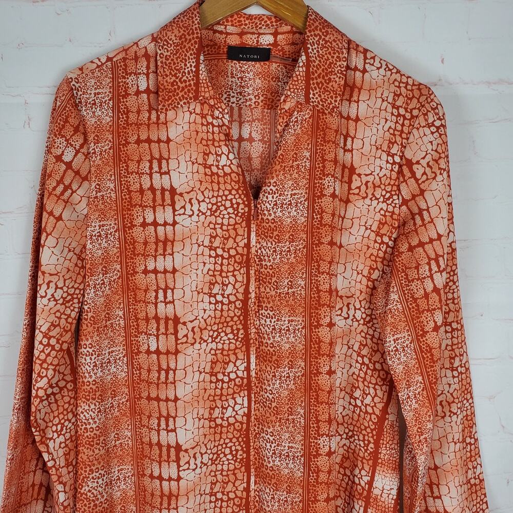 NATORI Panther Zip Caftan Dress Size S Kaftan Long Sleeve Nightgown Lounge Maxi - Picture 5 of 13